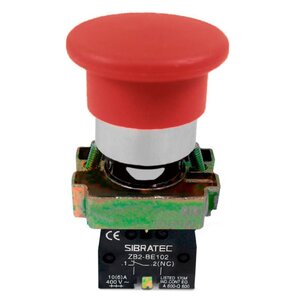 Foto de Botão De Emergência | Metálico | Xb2-bc42 | Vermelho | Sem Tr